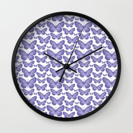 Purple Butterfly Pattern Wall Clock