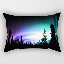 Aurora Borealis Forest Rectangular Pillow