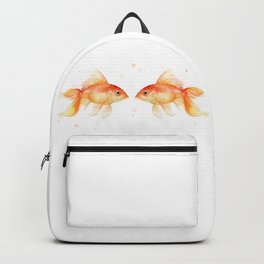 Goldfish Love Watercolor Fish Painting Backpack