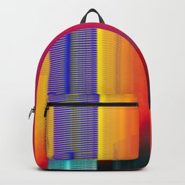 Glitch Fire. Ultraviolet Cityscape Backpack