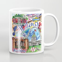 St. Louis Skyline Watercolor Coffee Mug