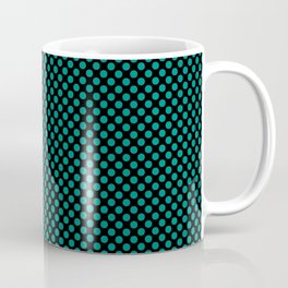Black and Dynasty Green Polka Dots Coffee Mug