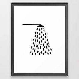 Shower in bathroom Framed Art Print | Watercolor, Wet, Digital, Spa, Illustration, Raindrops, Shower, Sauna, Lovely, Showerroom 