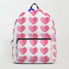 Pink Hearts & Evil Eye Watercolor Backpack