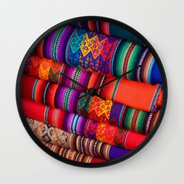 Peruvian Textiles Wall Clock