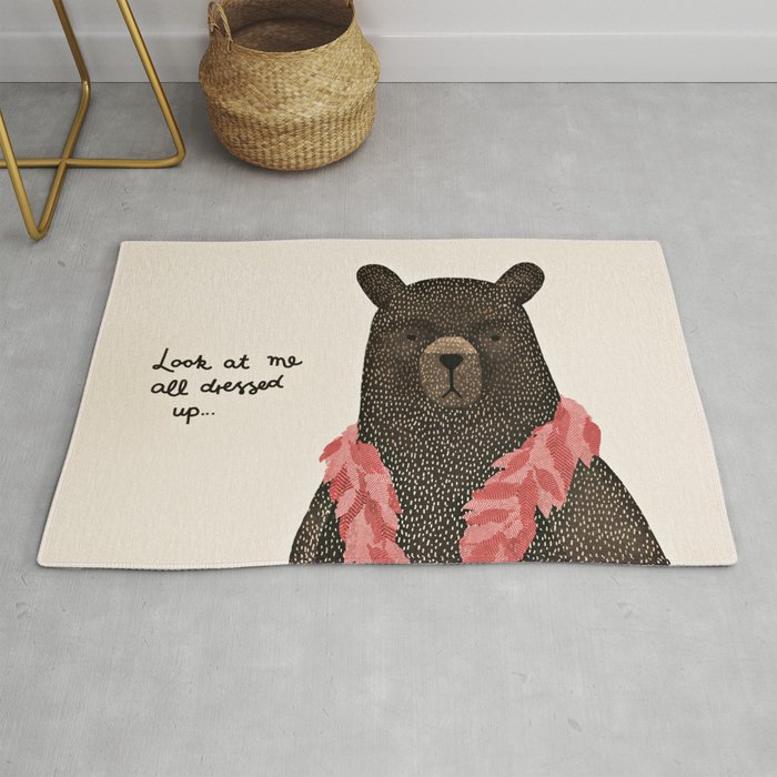 Bear Dress Up Boa Rug By Michellecarlslundillustration Society6