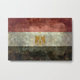 Flag of Egypt, Vintage version Metal Print