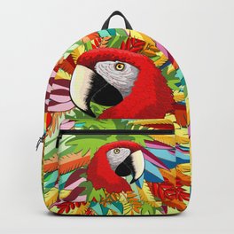 Macaw Parrot Paper Craft Digital Art Backpack