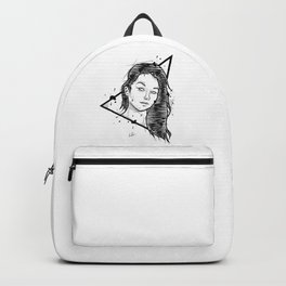 Girl Handmade Drawing, Made in pencil and ink, Tattoo Sketch, Tattoo Flash, Blackwork Backpack