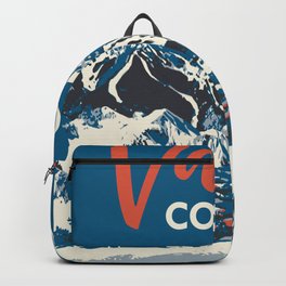 Vintage Vail Ski Poster Blue Backpack | Graphicdesign, Adventure, Skiing, Travel, Colorado, Vail, Rockymountains, Winter, Vintage, Snowboarding 