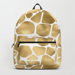 Glam Gold and White Giraffe Print Pattern Backpack