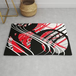 life silver white red black abstract geometric digital painting Rug | Pattern, White, Art, Rojo, Black, Geometric, Silver, Modern, Abstracto, Arte 