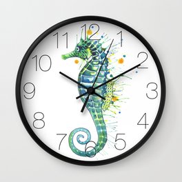 Seahorse: Green Wall Clock