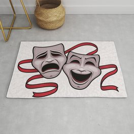 Comedy And Tragedy Theater Masks Rug