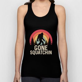 Retro Gone Squatchin - Bigfoot Sasquatch Tank Top
