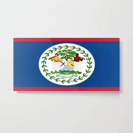 flag of belize-Belice, Belizean,Belize City,beliceno,Belmopan Metal Print