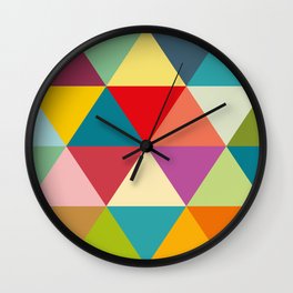 Colourful triangles Wall Clock