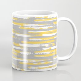 Colorful Stripes, Abstract Art, Yellow and Gray Coffee Mug