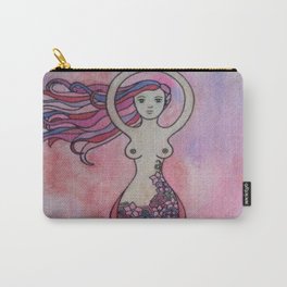 Pink and red floral spiral goddess Carry-All Pouch