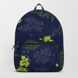 Woodland Ferns in Blue Backpack | Green, Repeating, Plant, Spring, Floral, Botony, Digital, Bleedingheart, Pattern, Natural 