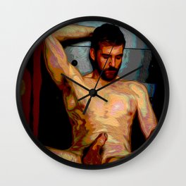 Male Oil Nude Wall Clock