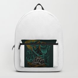 Green Owl Skull Backpack