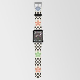 Retro Colorful Flower Double Checker Apple Watch Band