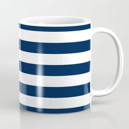 Slate Blue and White Stripes  - Navy Nautical Pattern Coffee Mug