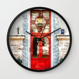 Vintage Old Door Latvia - For Doors & Travel Lovers Wall Clock | Old, Urban, Doors, Travel, Digital, City, World, Vintage, Exploration, Doorway 