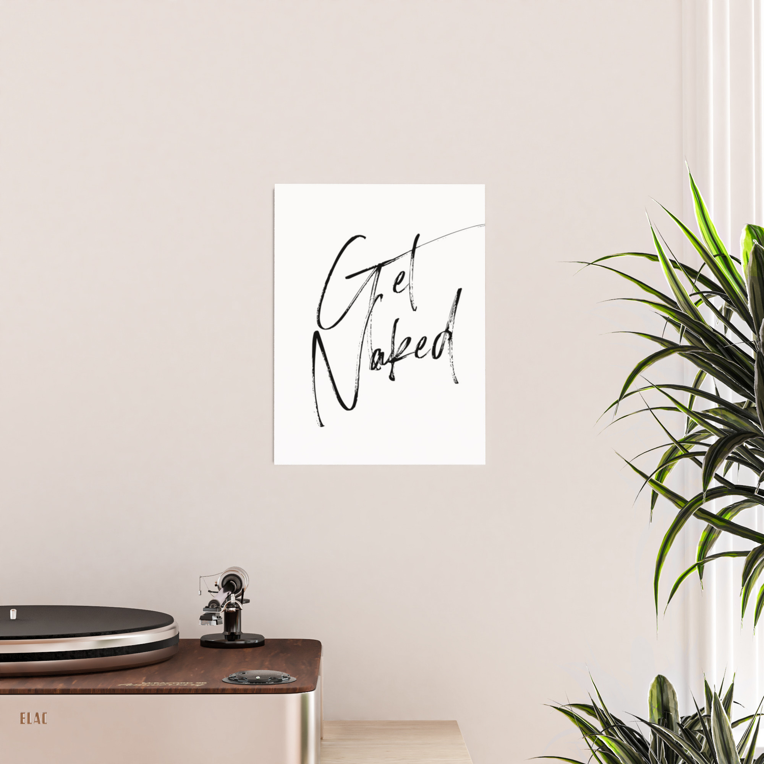 Bathroom Home Decor A4 /& A3 Minimalist Print Get Naked Printed Typography Poster