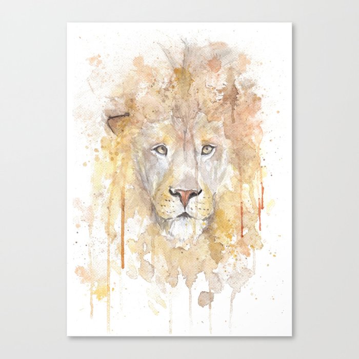 Portrait of beautiful African Lion Canvas Wall Art Picture Print 
