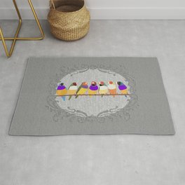 Lady Gouldian Finches Rug