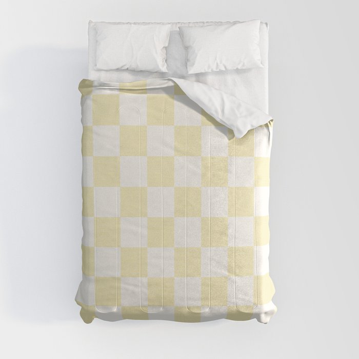  Pastel yellow checkered pattern Comforter by ARTbyJWP | Society6