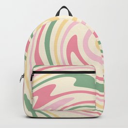 70s retro swirl romantic pastel abstract Backpack