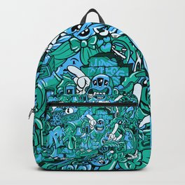 Pager One Character Collage Royal Stain Blue Backpack
