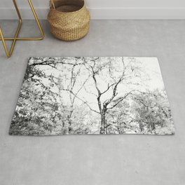 Black and white tree photography - Watercolor series #1 Rug