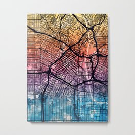 Los Angeles City Street Map Metal Print | Citymap, Watercolour, Michaeltompsett, Watercolourmap, Losangelesmap, Losangeles, Losangelescitymap, Painting, California, 2341 