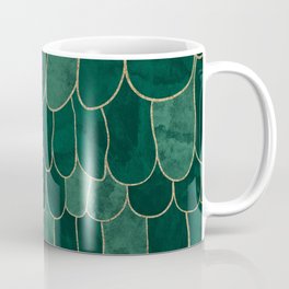 Stratosphere Emerald // Abstract Green Flowing Gradient Gold Foil Cloud Lining Water Color Decor Coffee Mug