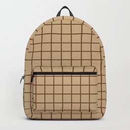 Horizontal and vertical lines. Brown Leather lines on Tan background. Backpack