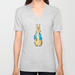 Cute Peter rabbit  rabbit in Blue jacket beatrix potter Unisex V-Neck