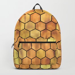 Golden Honeycomb Pattern Backpack