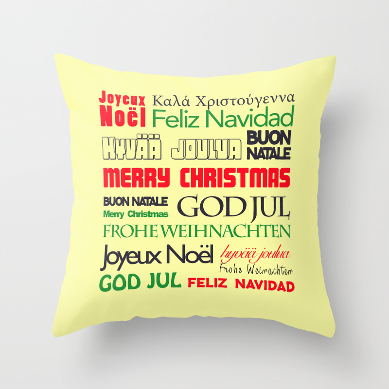 Buon Natale Pillow.Merry Christmas In Different Languages I Throw Pillow By Carmenjc Society6