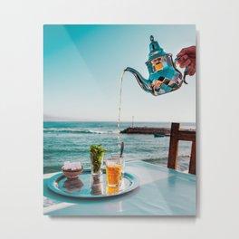 Moroccan Tea and the Ocean Metal Print