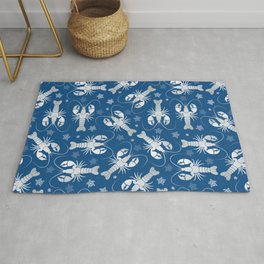 Lobster Love Classic Blue Rug