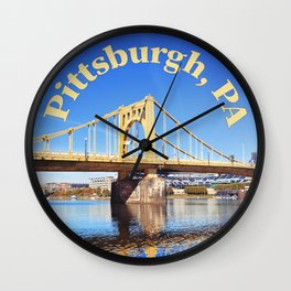 Roberto Clemente Bridge in Pittsburgh PA Wall Clock