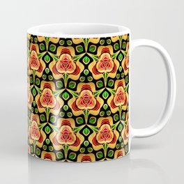 Gold Foil A Rose For You Metallic Red on Black Coffee Mug