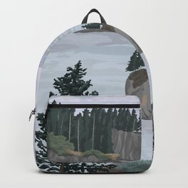Olympic National Park Poster, Washington, illustrated National Parks USA Backpack