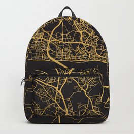 HAMBURG GERMANY GOLD ON BLACK CITY MAP Backpack