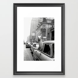 Llama Riding in Taxi, Black and White Vintage Print Framed Art Print | Newyorkcity, Llamaintaxi, Photo, Alpaca, Vintage, Retro, Photograph, Animal, Llama, Lama 