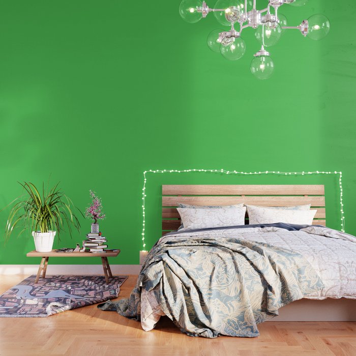 Solid Bright Kelly Green Color Wallpaper By Podartist Society6